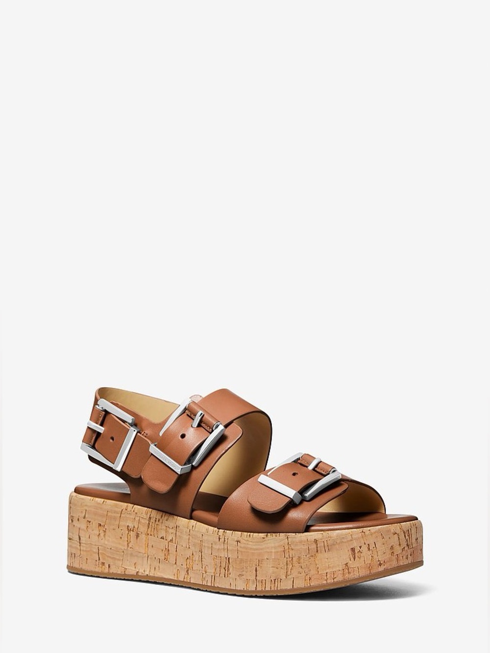 Michael - Michael Kors Colby Flatform sandal luggage brown sz 10